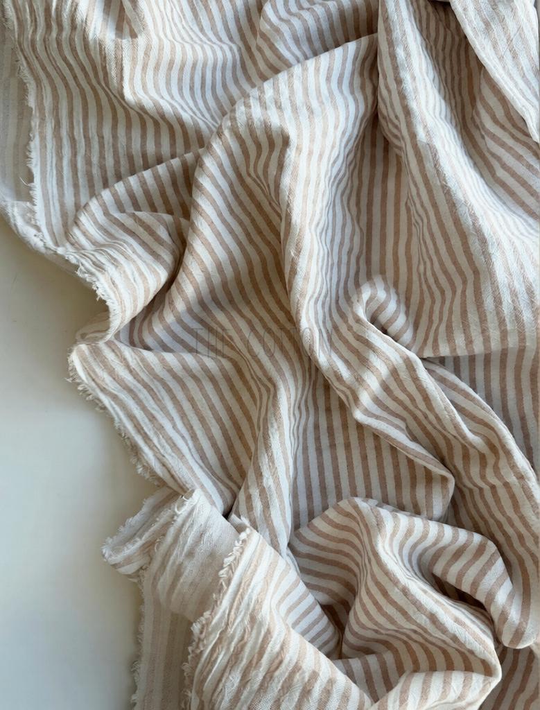 Варений Котон - Смужка бежева на молочному VK 005