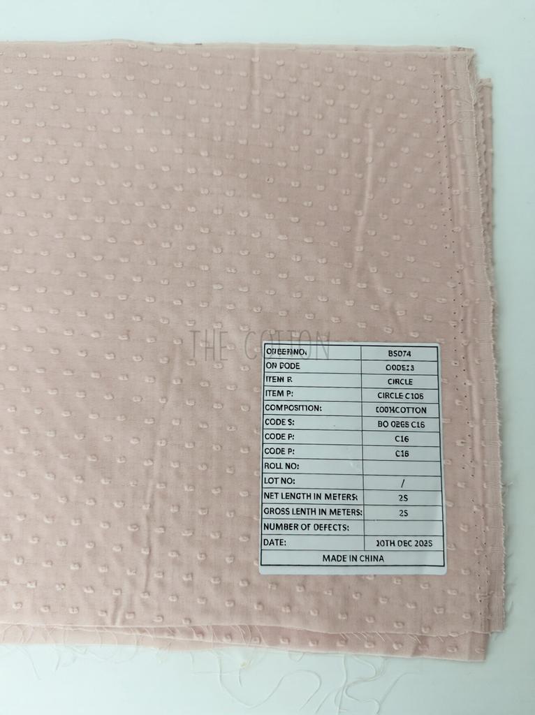 Батист вишивка - Однотон мушка пудровий BO 0203 С 16