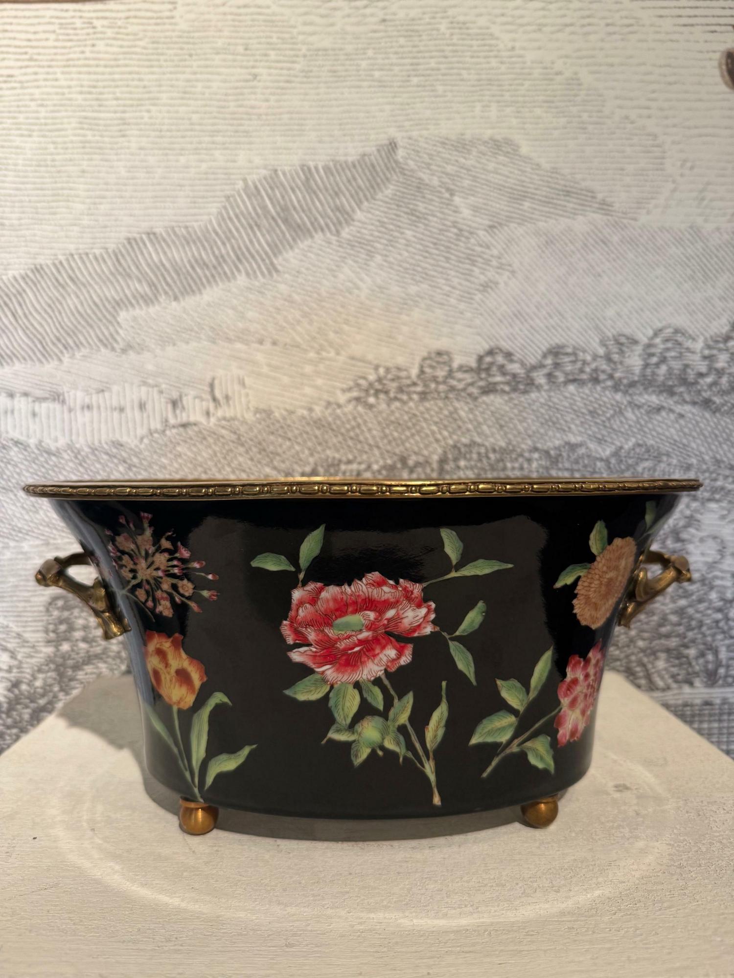 Black Planted with Flowers