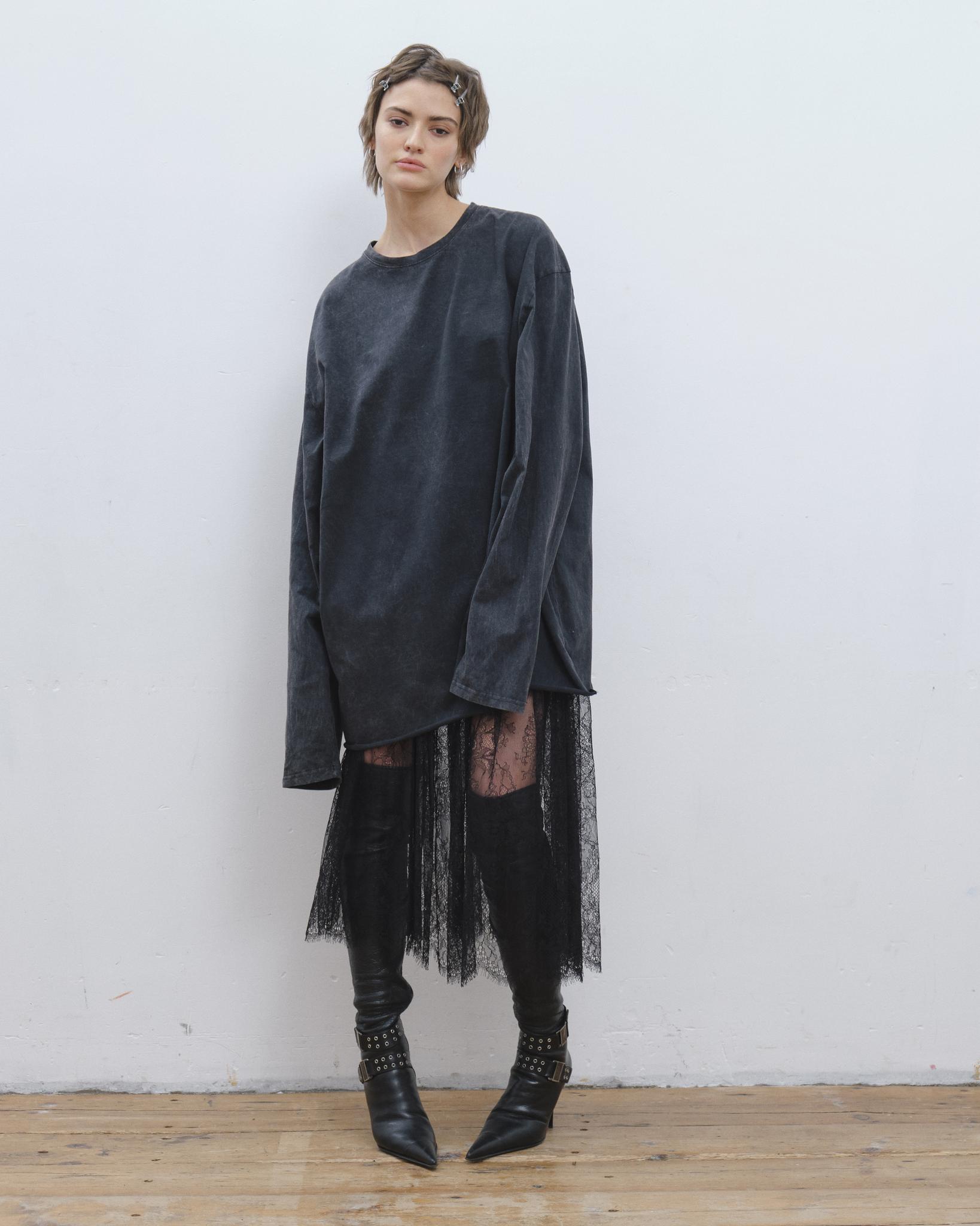 Лонгслив окрашенный unisex серый
