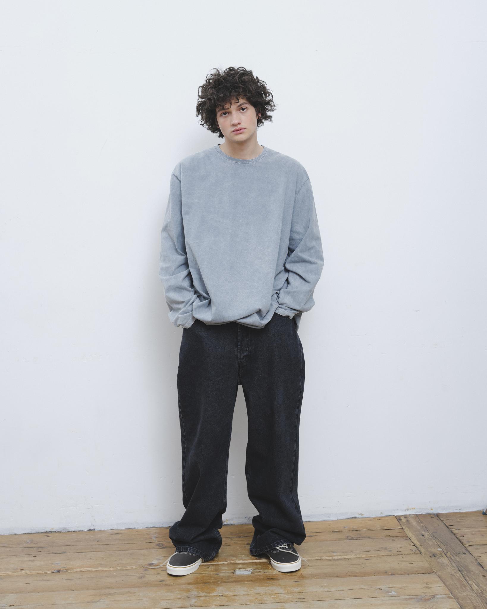 Лонгслив окрашенный unisex сизый