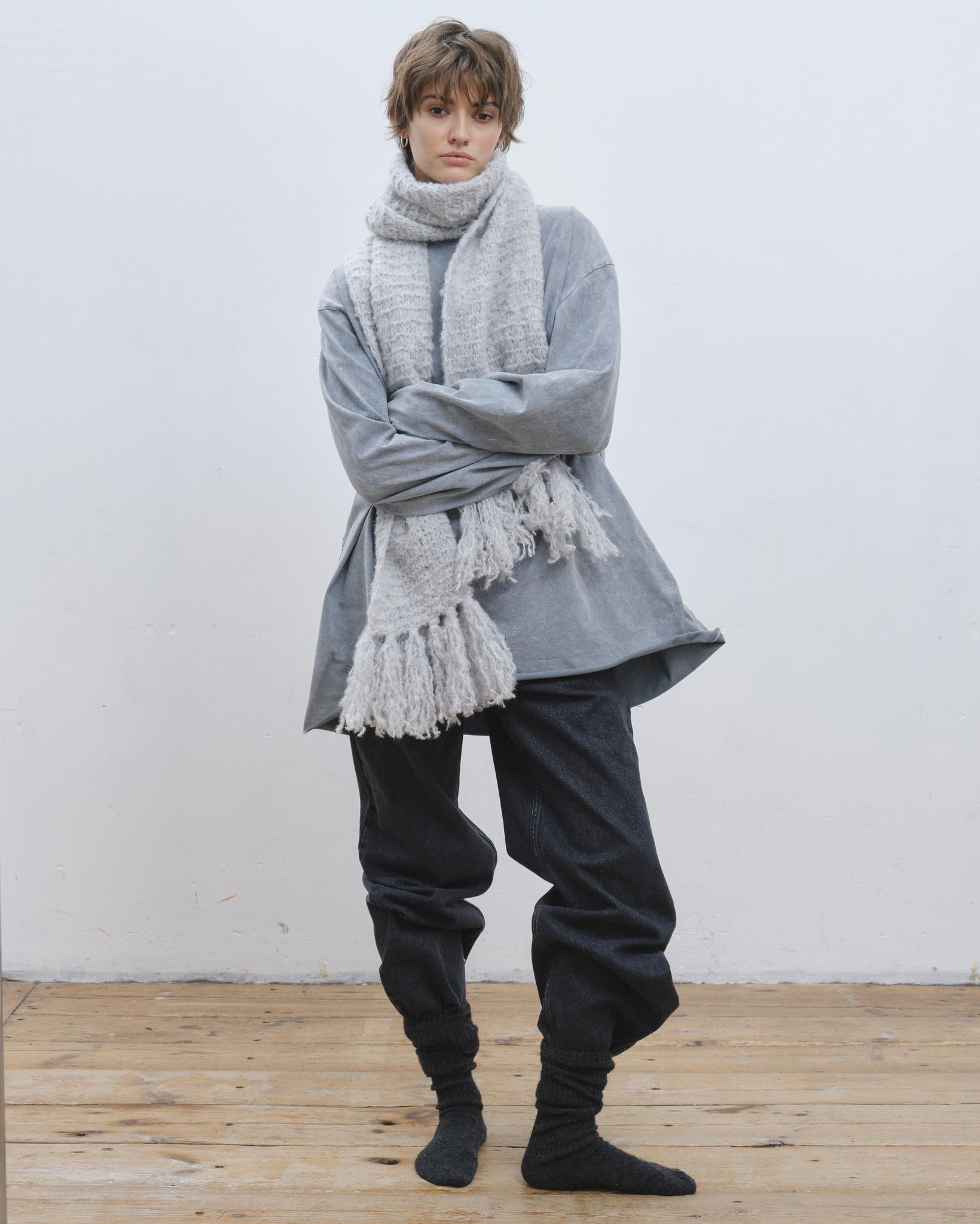 Лонгслив окрашенный unisex сизый
