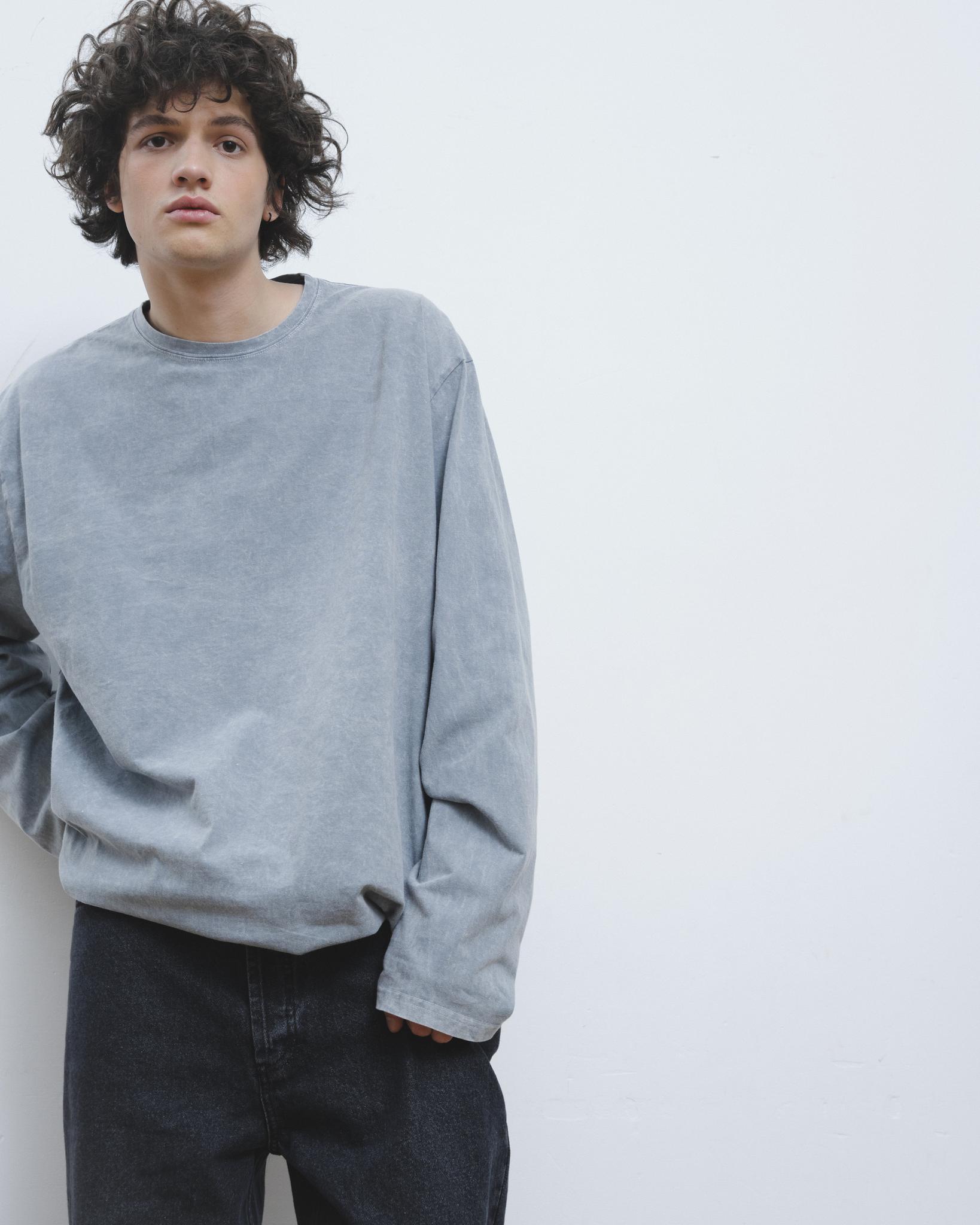 Лонгслив окрашенный unisex сизый