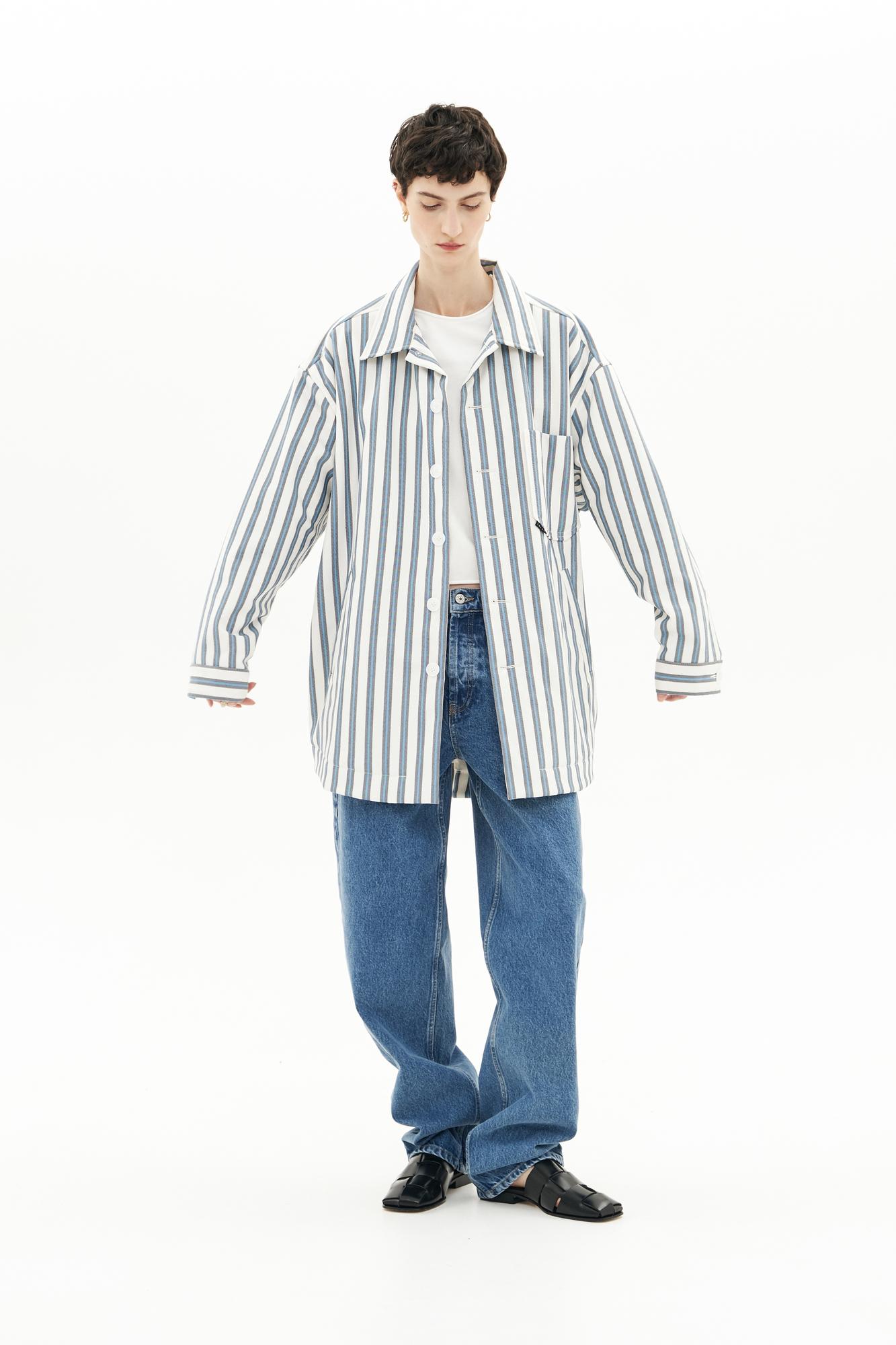 Рубашка тёплая в полоску unisex