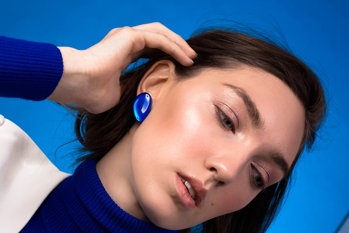 Earrings Blue Drop