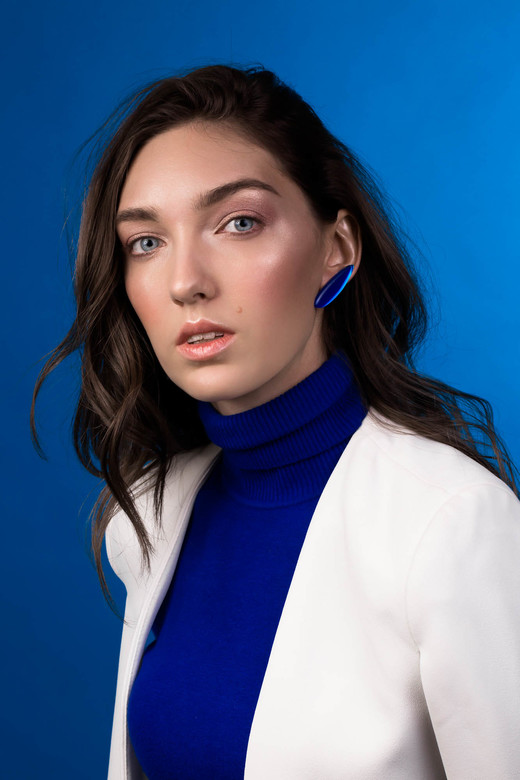 Earrings Long Drop Blue