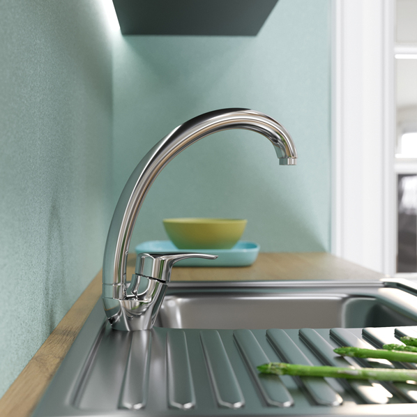 Смеситель ML03-032 для кухни 40k  высокий излив (без подводки)