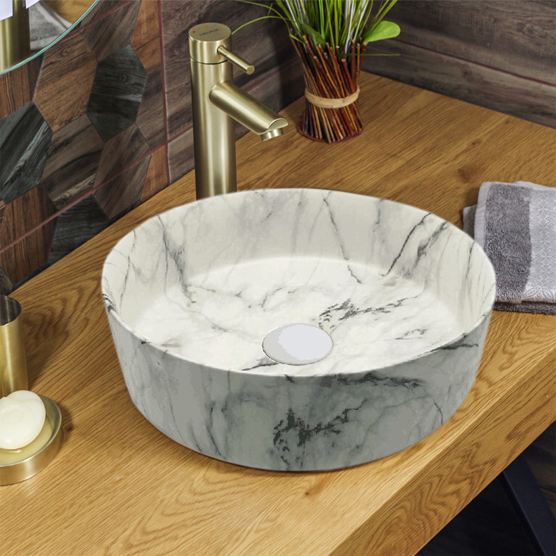 Раковина накладная матовая (мраморный) AZ-3134ST Azario