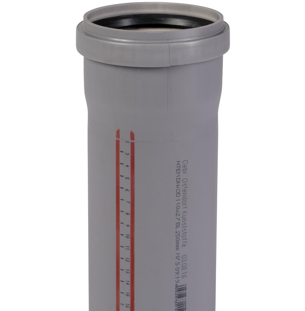 Труба серая 110 / 2м внутренняя канализация HTEM Ostendorf