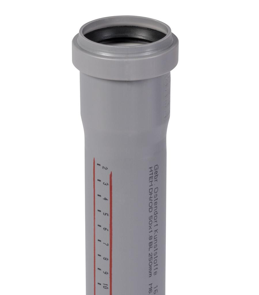 Труба серая 50 / 0,25м внутренняя канализация HTEM Ostendorf