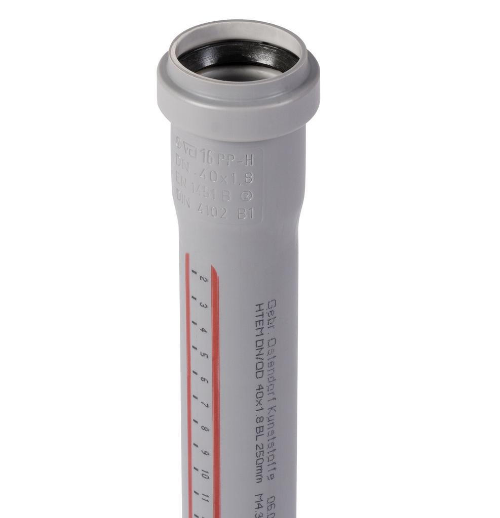 Труба серая 40 / 0,25м внутренняя канализация HTEM Ostendorf