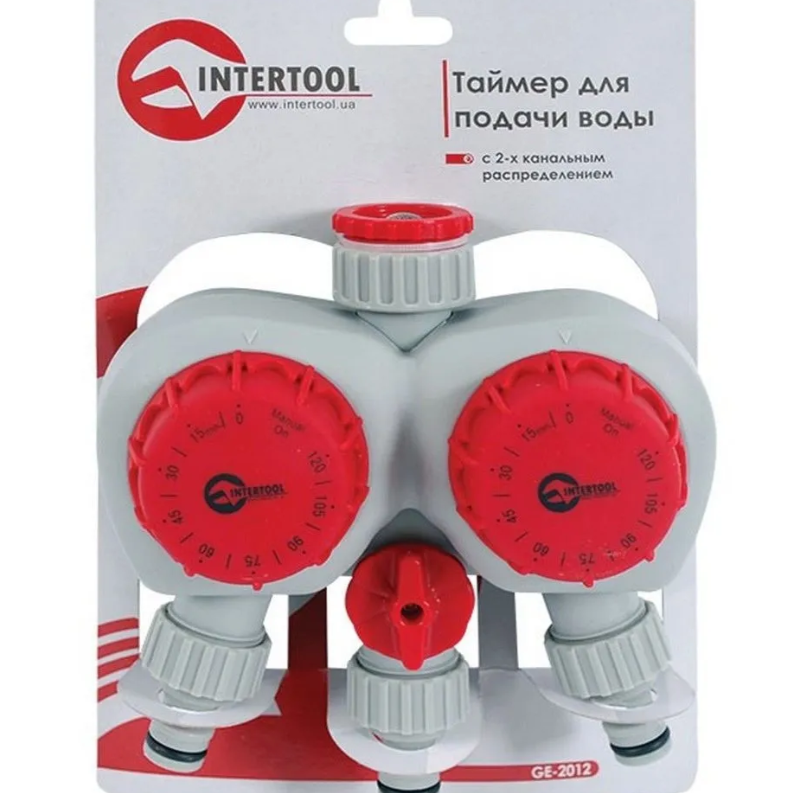 Таймер для подачи воды с 2х канальным распределителем GE-2012 Intertool