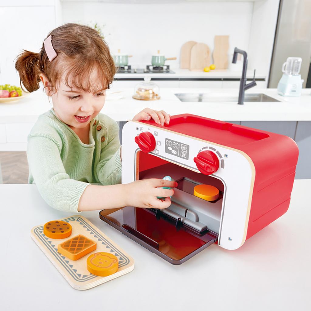 Игрушки > Детская игрушка кухня 3 в 1 (духовка, плита, набор еды) со  светом, звуком и сменой цвета игрушечной выпечки купить в интернет-магазине