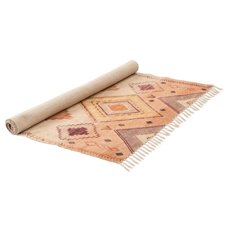 Ковер из хлопка с этническим орнаментом цвета лаванды из коллекции Ethnic, 160x230 см