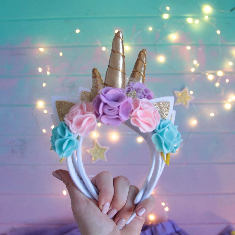 Обруч Единорог золото