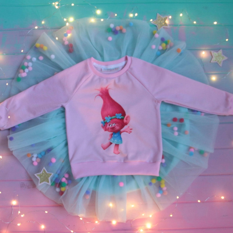 Cвитшот розовый с "Тролли"