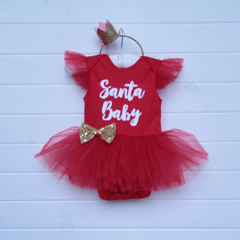 Платье-боди  "Santa baby"