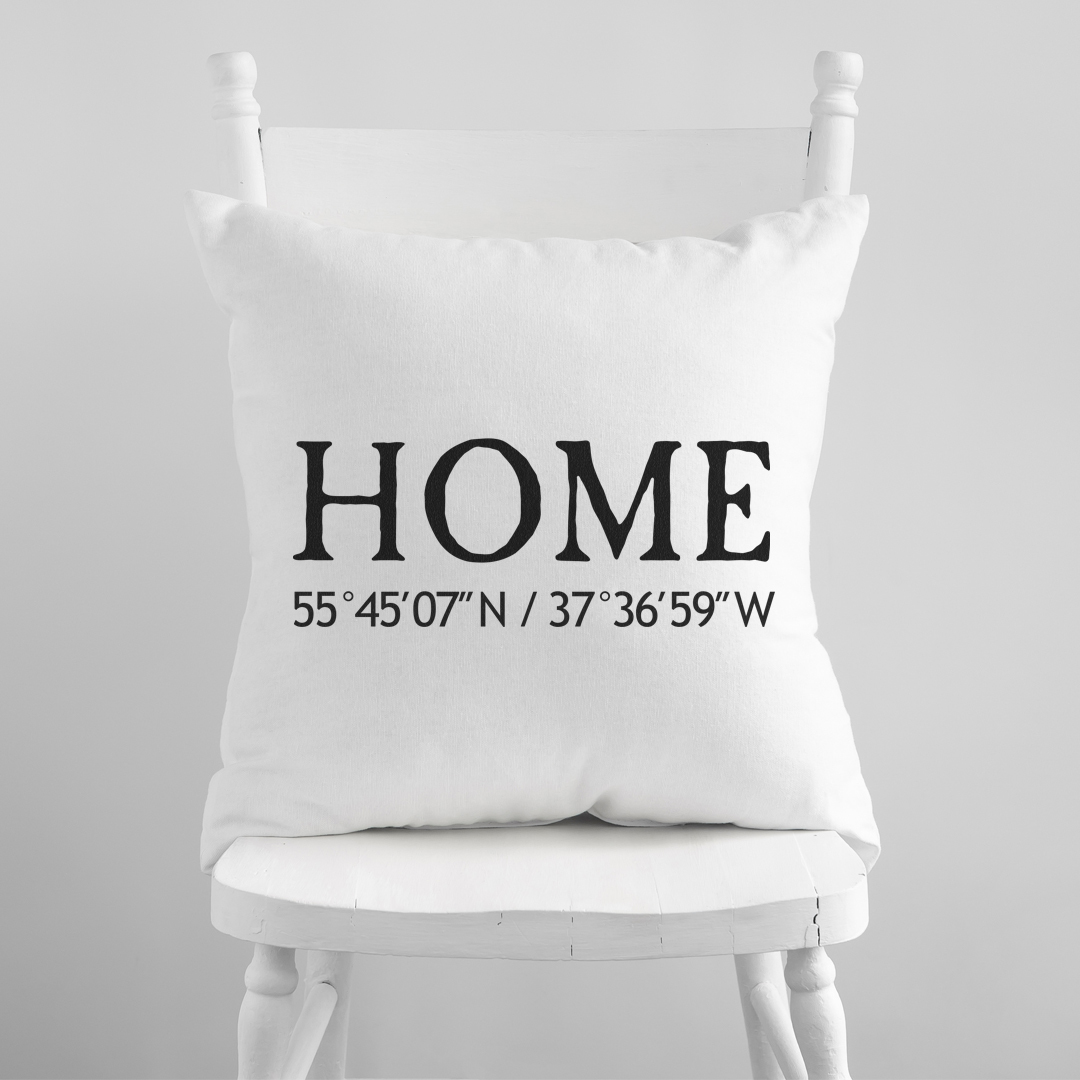 Подушка HOME с вашими координатами