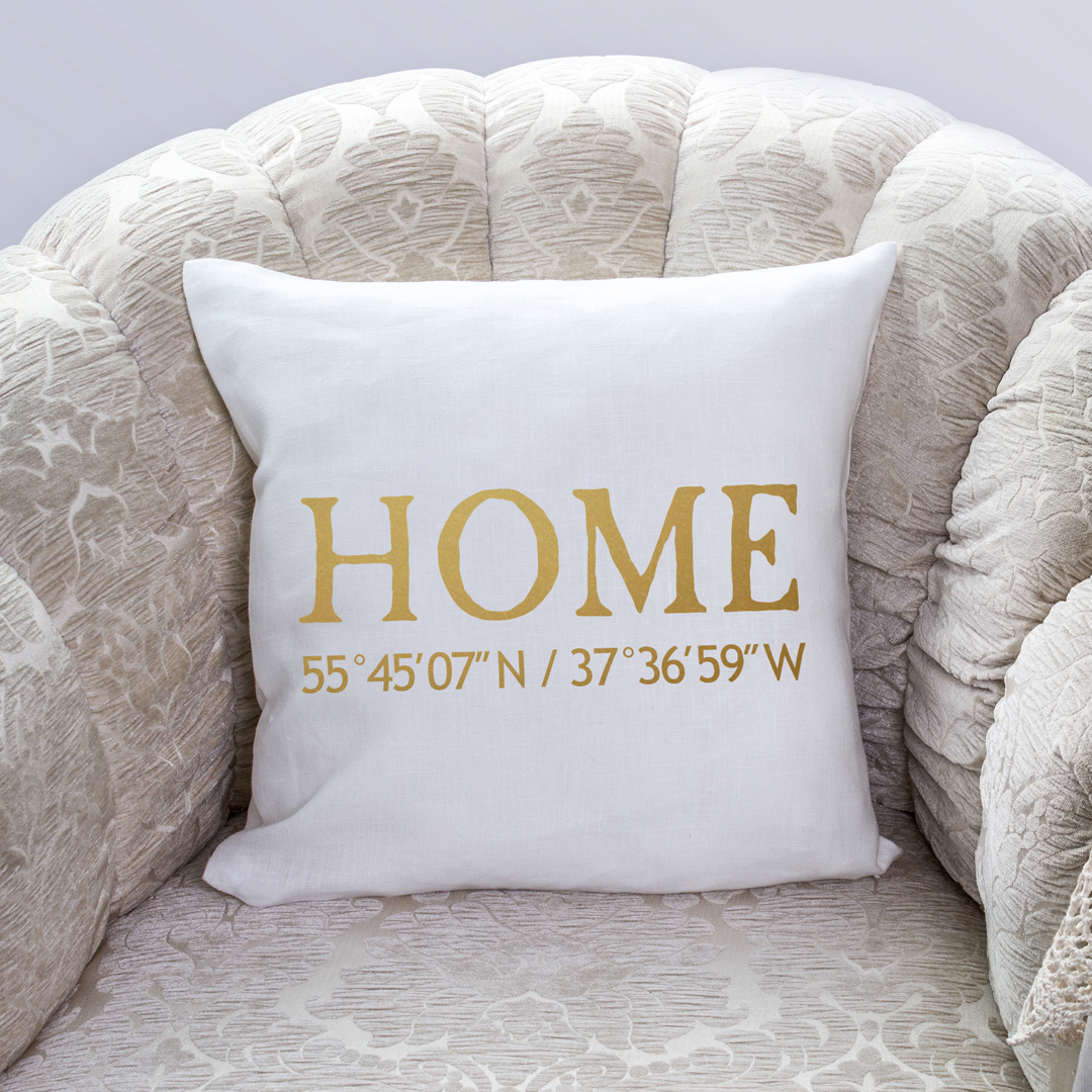 Подушка HOME с вашими координатами