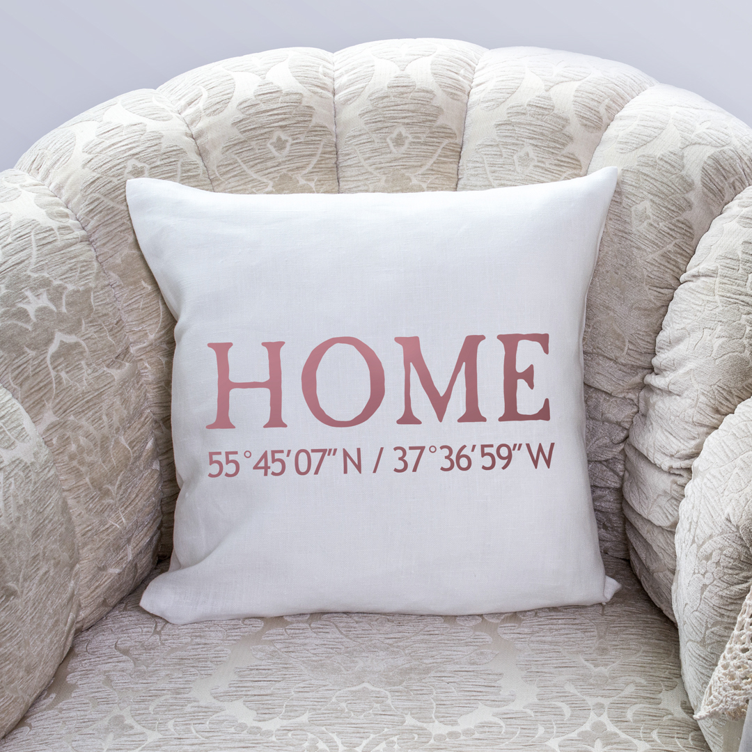 Подушка HOME с вашими координатами