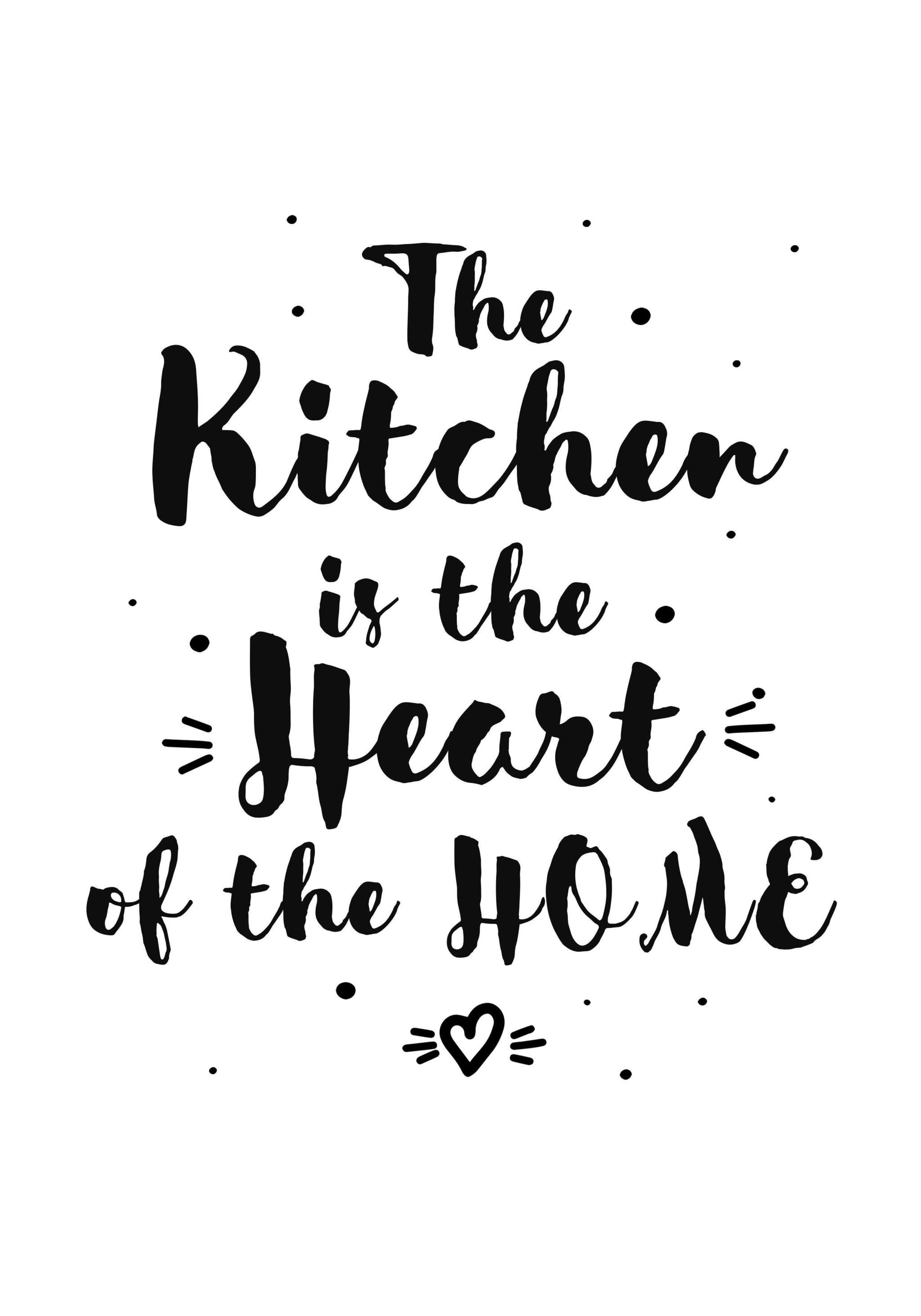 Постер с цитатой Kitchen is the heart