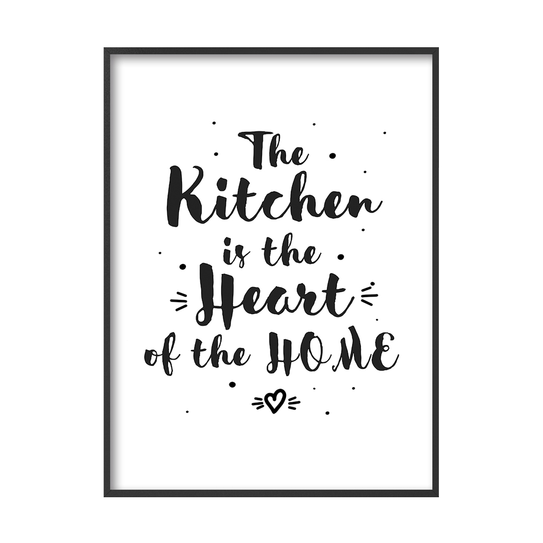 Постер с цитатой Kitchen is the heart