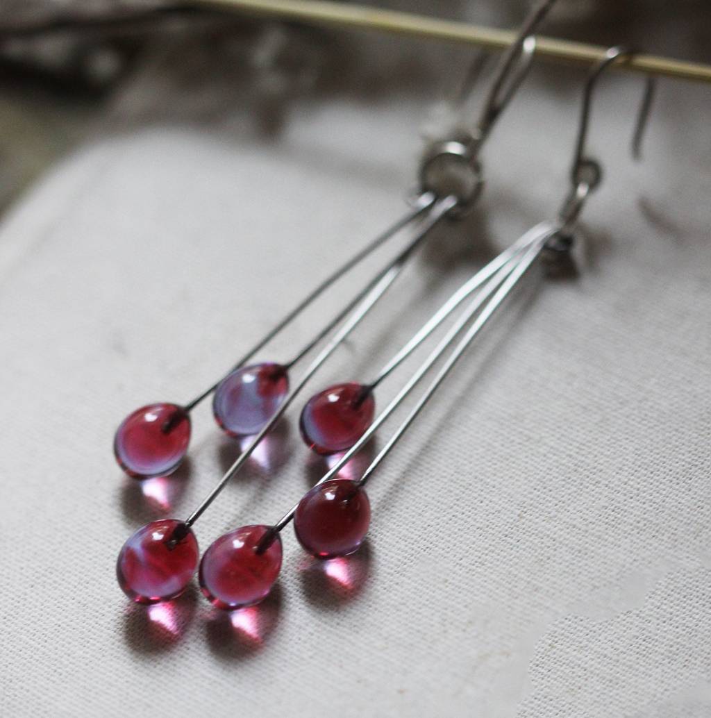 Серьги > Серьги. Стекло, медь, серебро купить в интернет-магазине