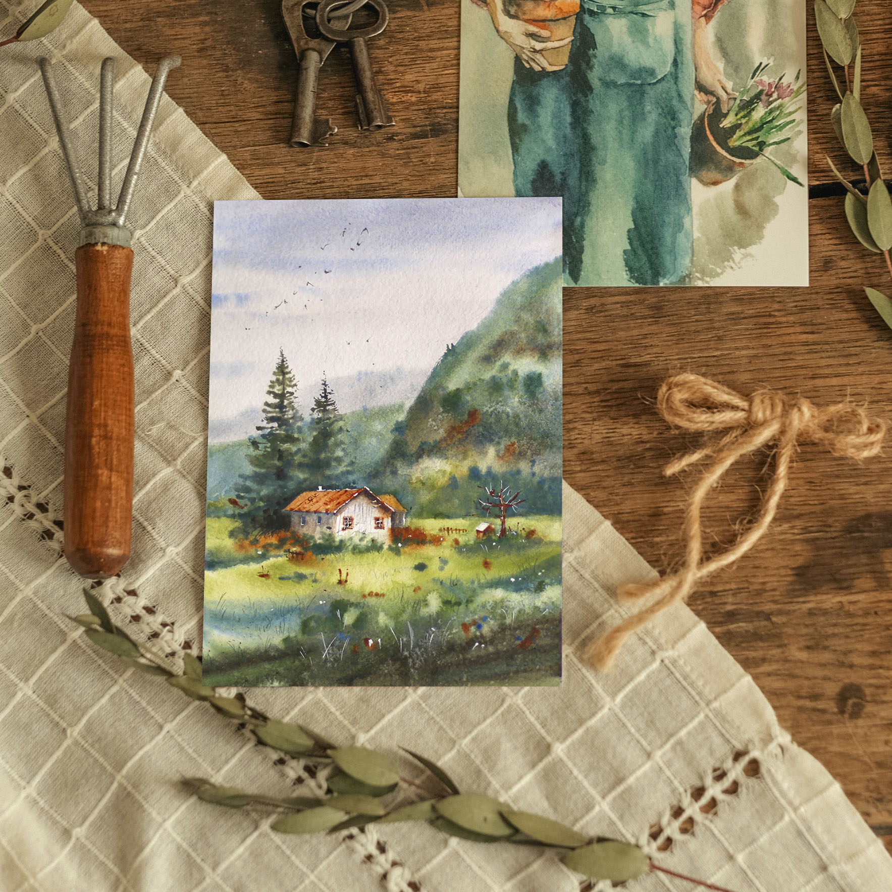 почтовые открытки для посткроссинга, cedar cards