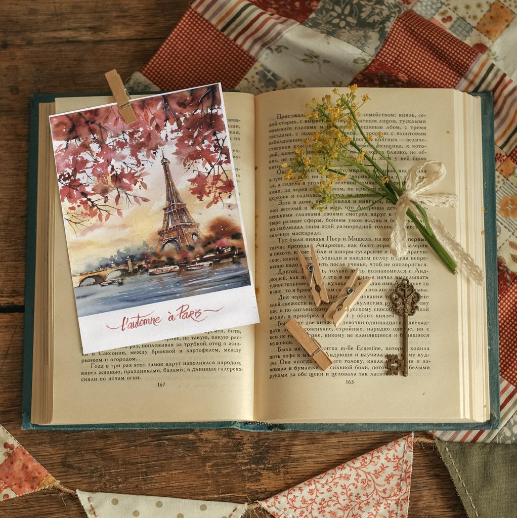 "Lautomne a Paris" postcard
