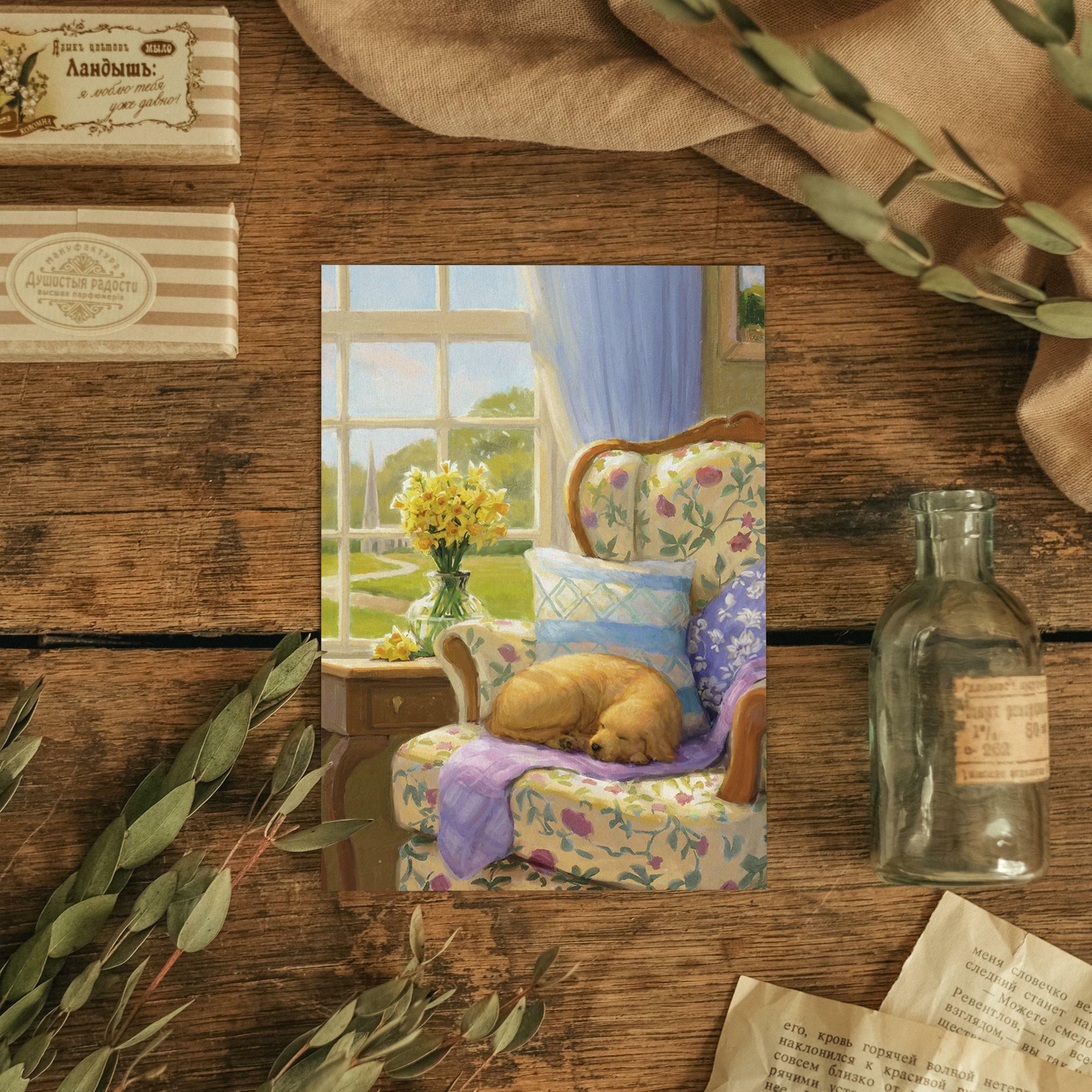 "Cozy chair" postcard for postcrossing