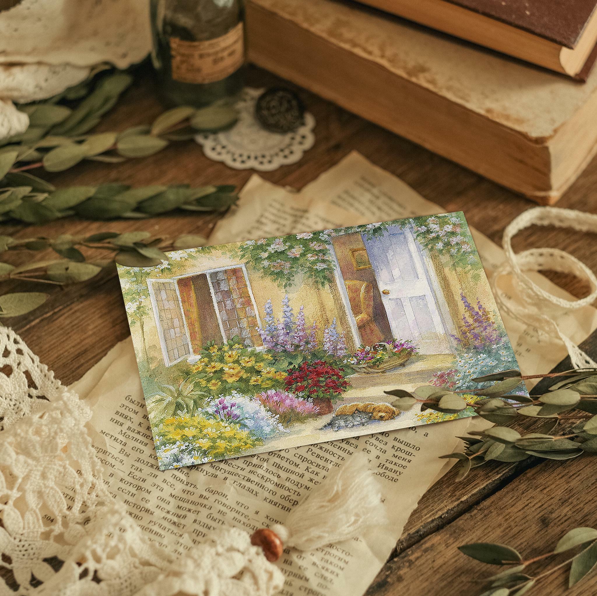 "Dream in a blooming garden" postcard for postcrossing