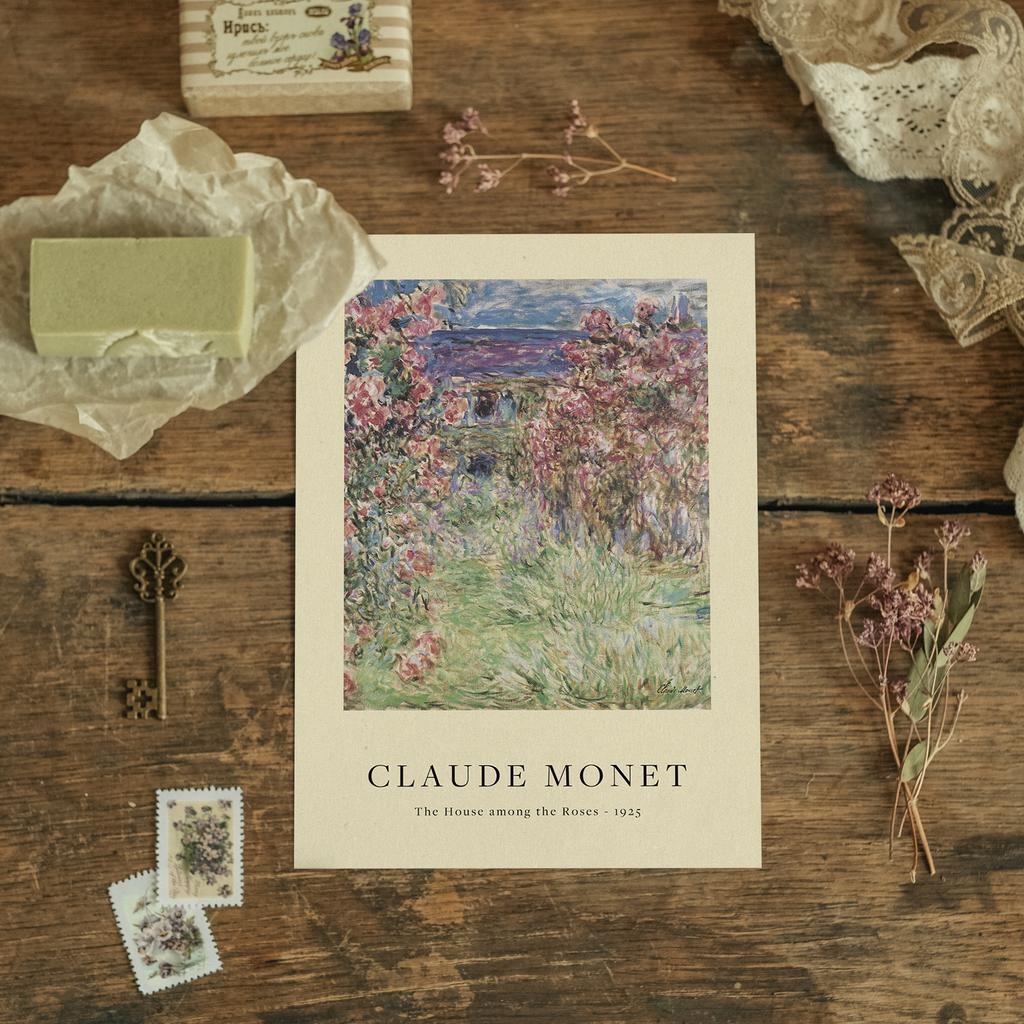 "Claude Monet. House among roses " postcard for postcrossing