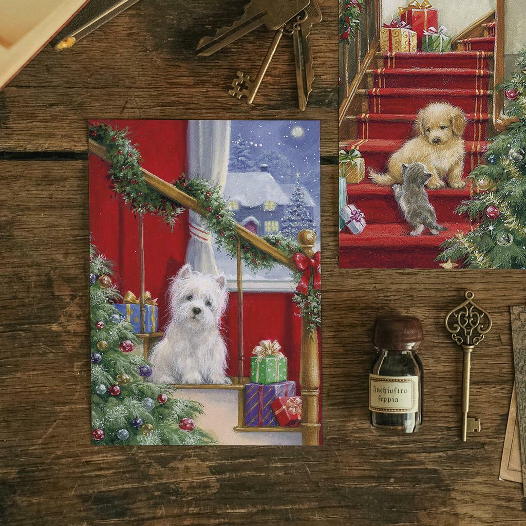 "Fluffy New Year" postcard for postcrossing