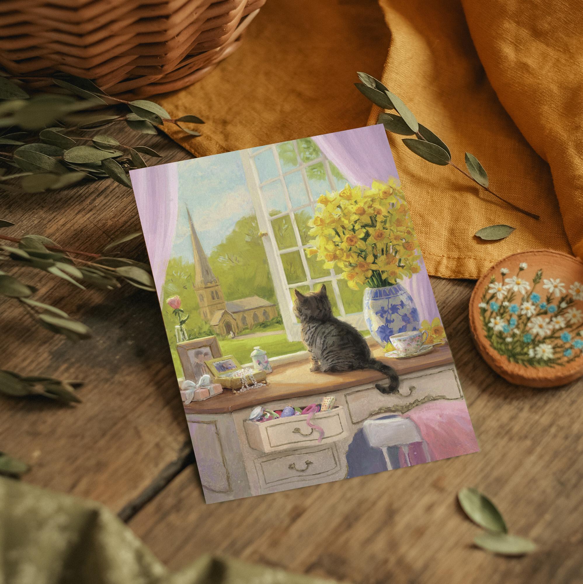 "In the window-spring" postcard for postcrossing