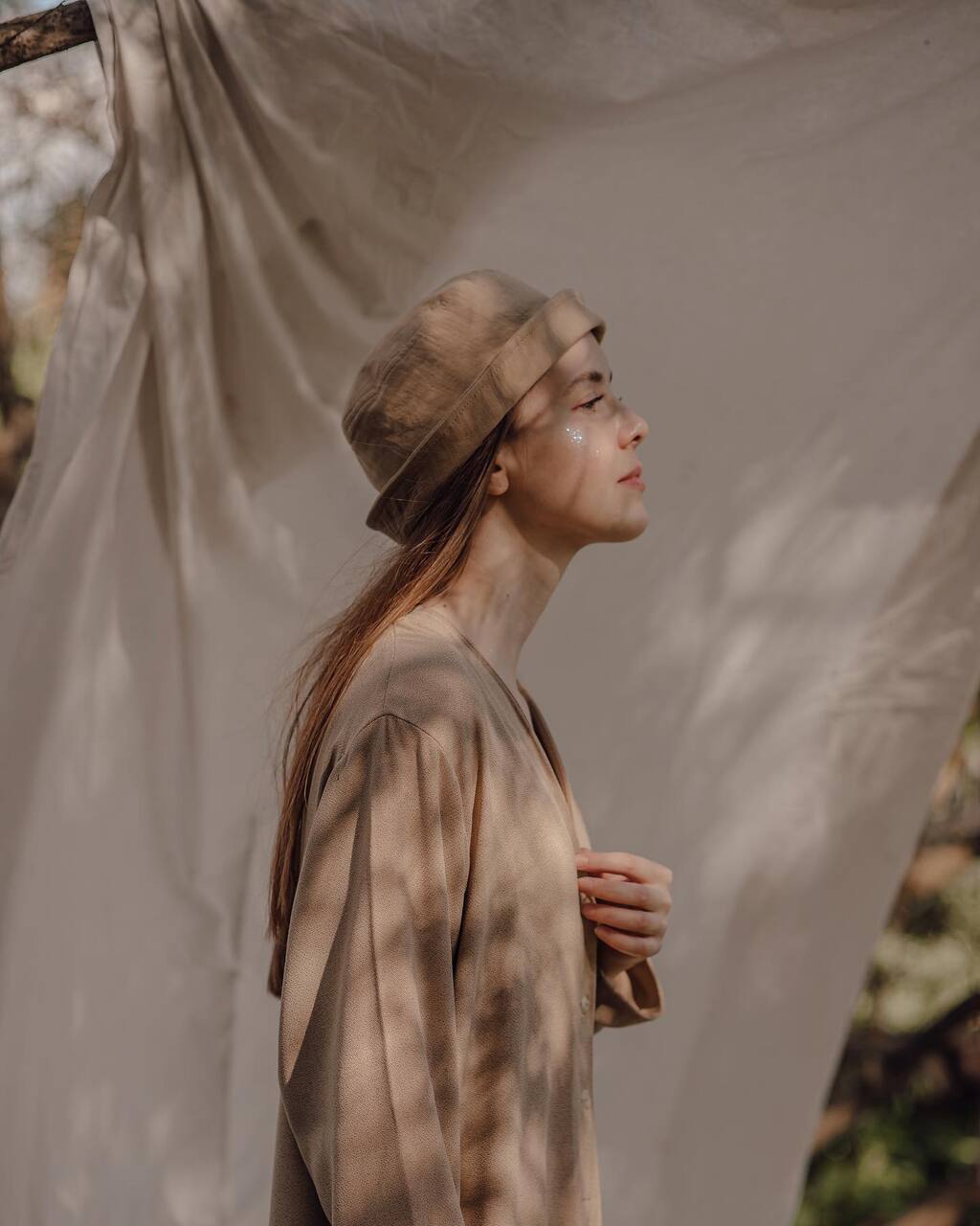 Летняя панама с отворотом Песочная