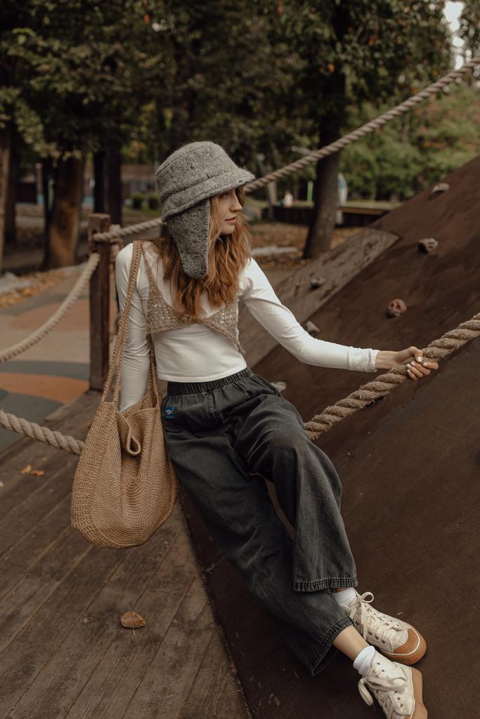 Панама с ушками Светло-Серая