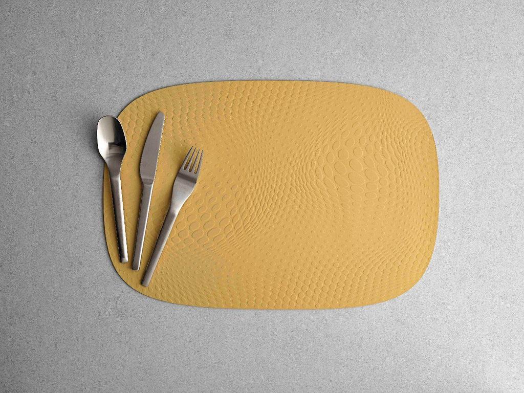 Aida Karim. Салфетка из переработанной кожи, цвет: mustard, 45x30,6 см