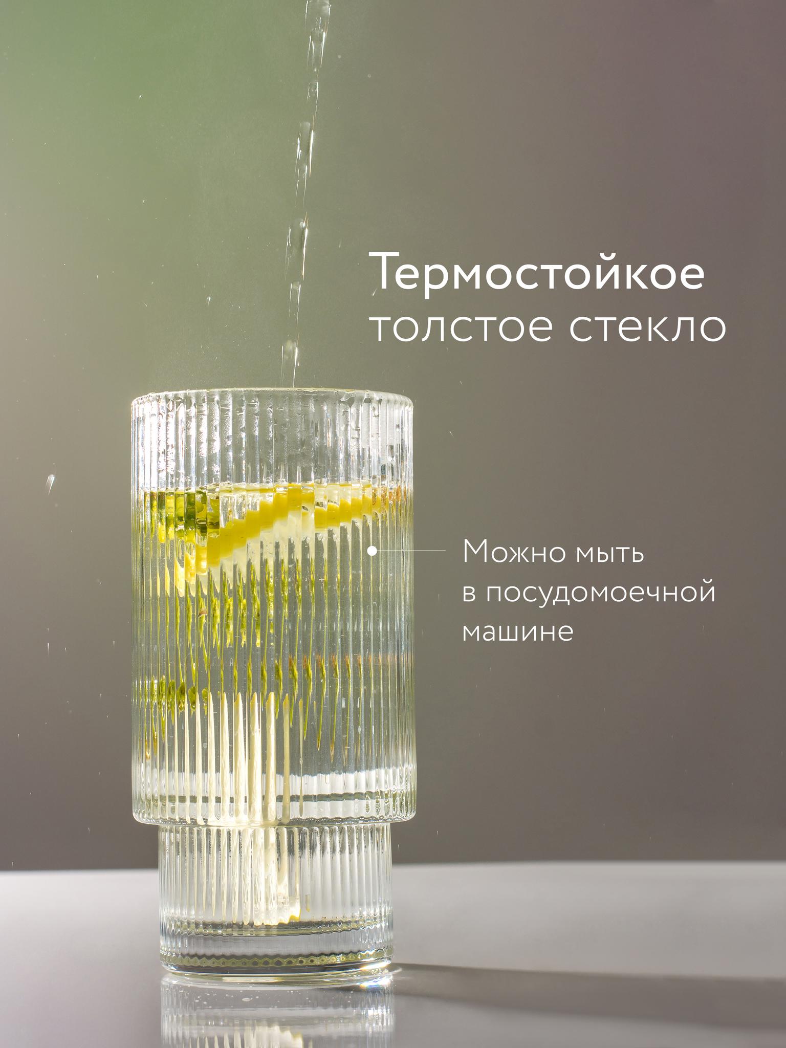 Стакан рифленый прозрачный для воды, сока