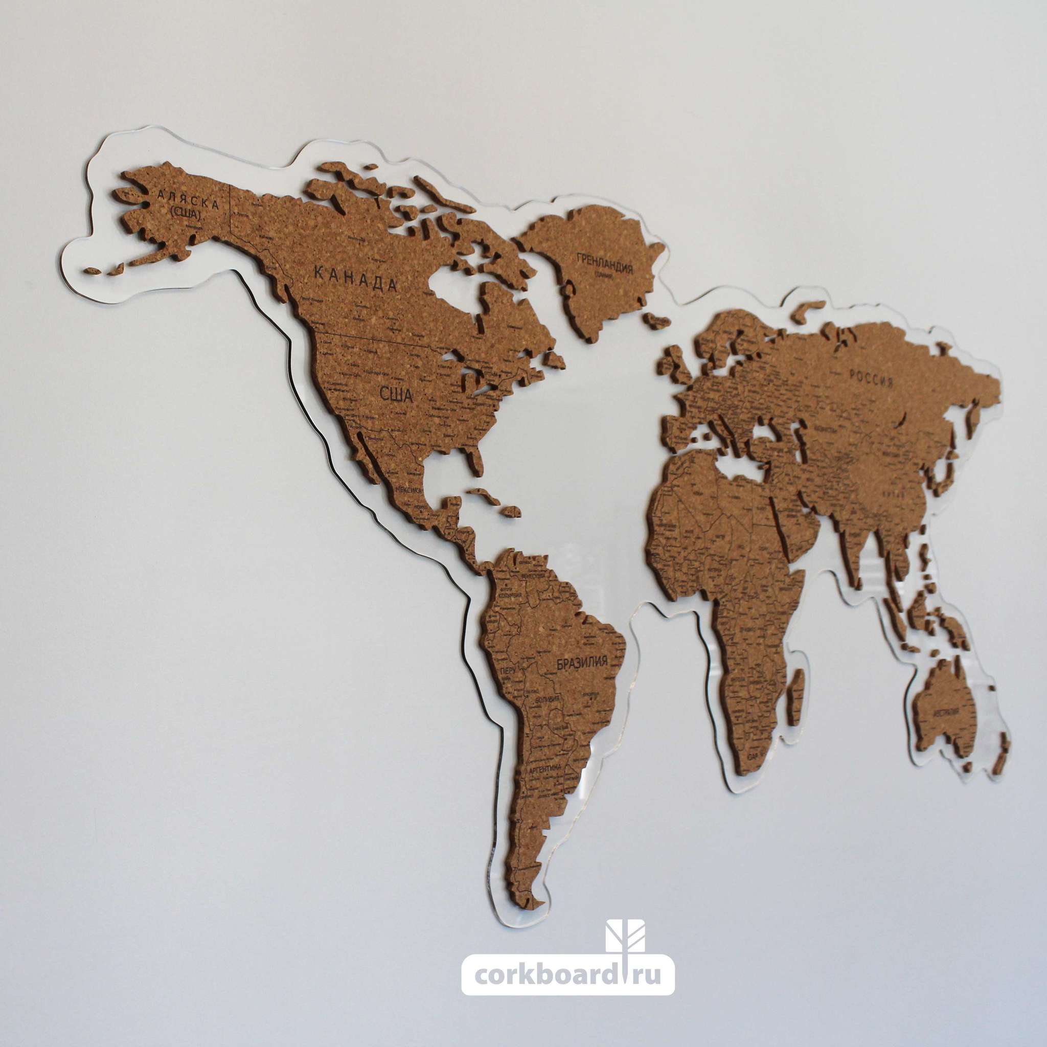 Карта мира из пробки на стену купить, цена