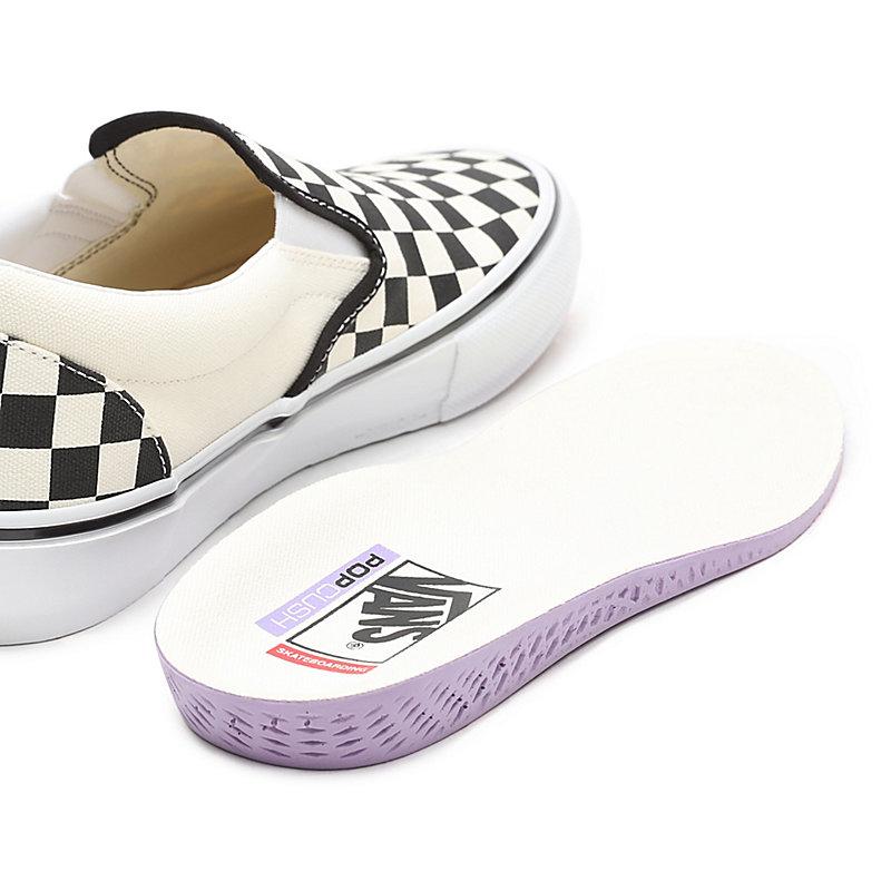 Black and white check slip 2024 on vans