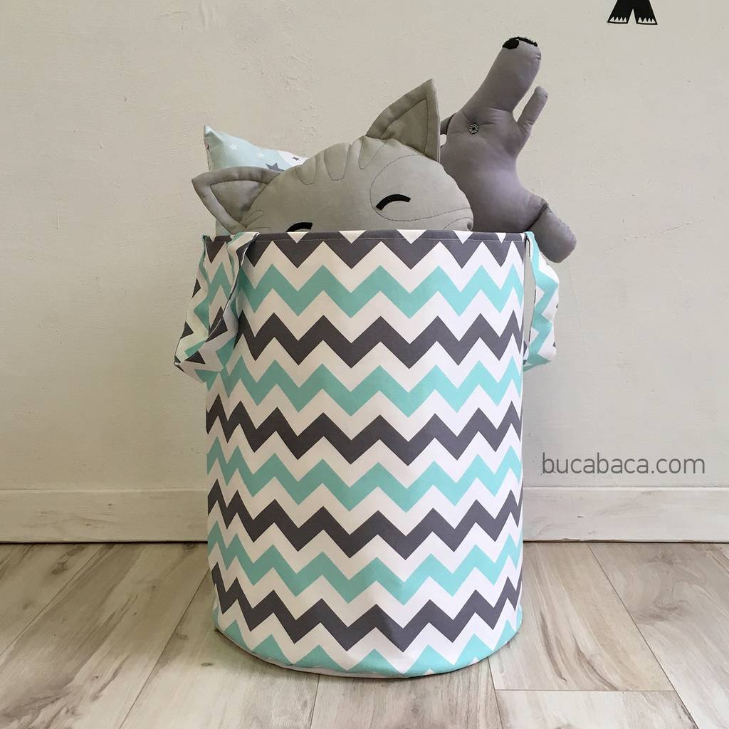 Корзина зелёный шеврон большая