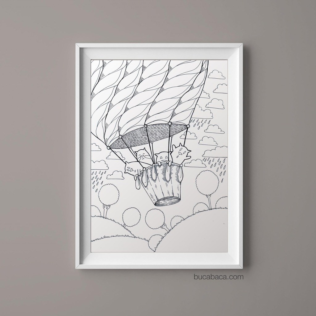 Плакат воздушный шар