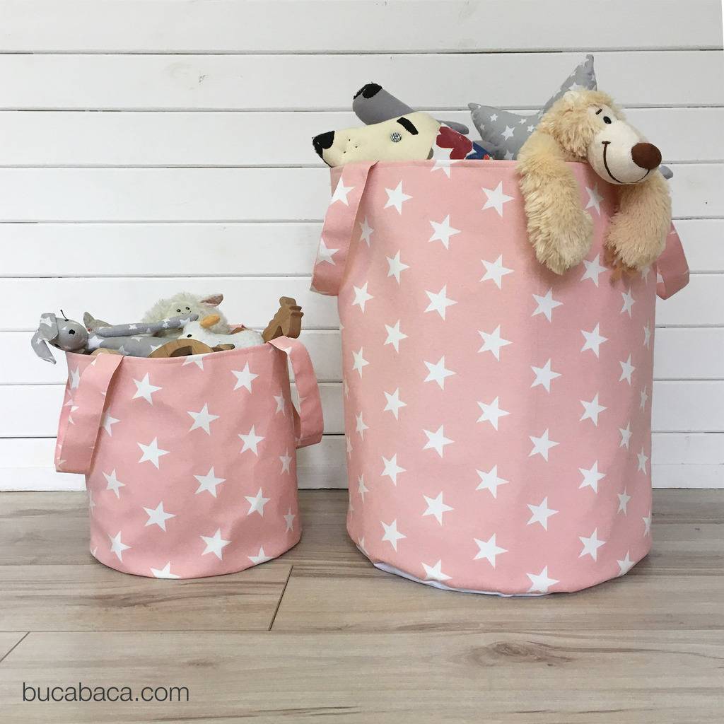 Корзина звёзды на розовом