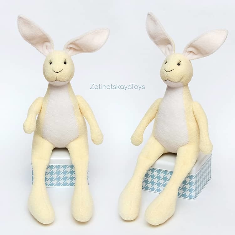 Сидячий заяц – интересный вариант текстильной игрушки: выкройка