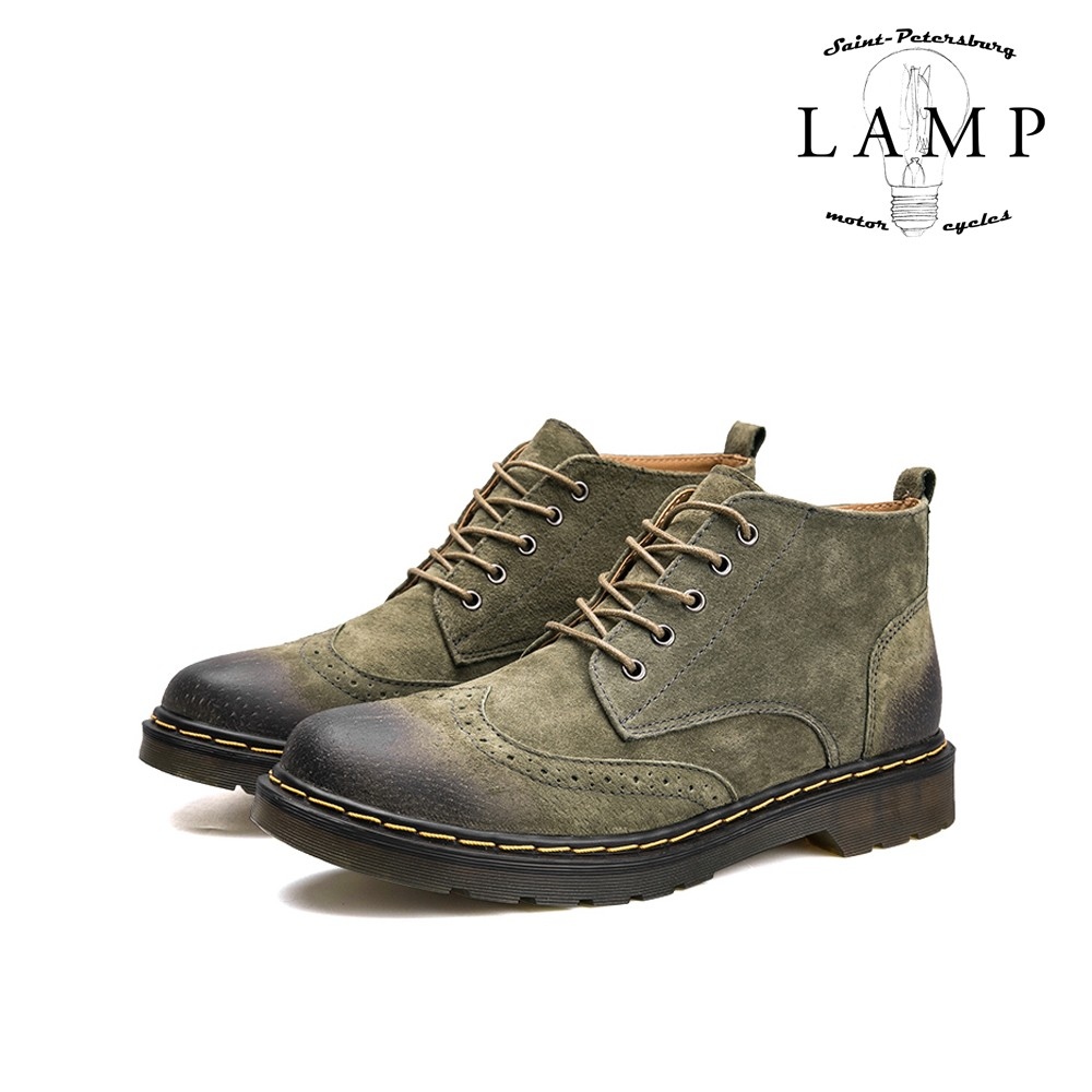 Green 2025 brogue boots