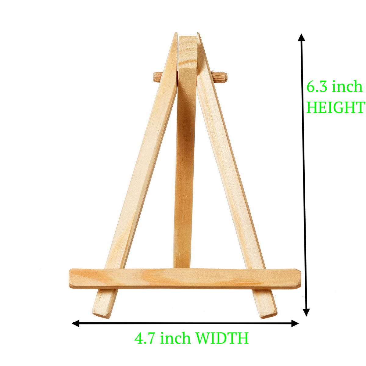 6.25" Tall Natural Pine Eco Wood Finish Easel Photo Painting Display Portable Tripod Holder Stand, 6 Pack
