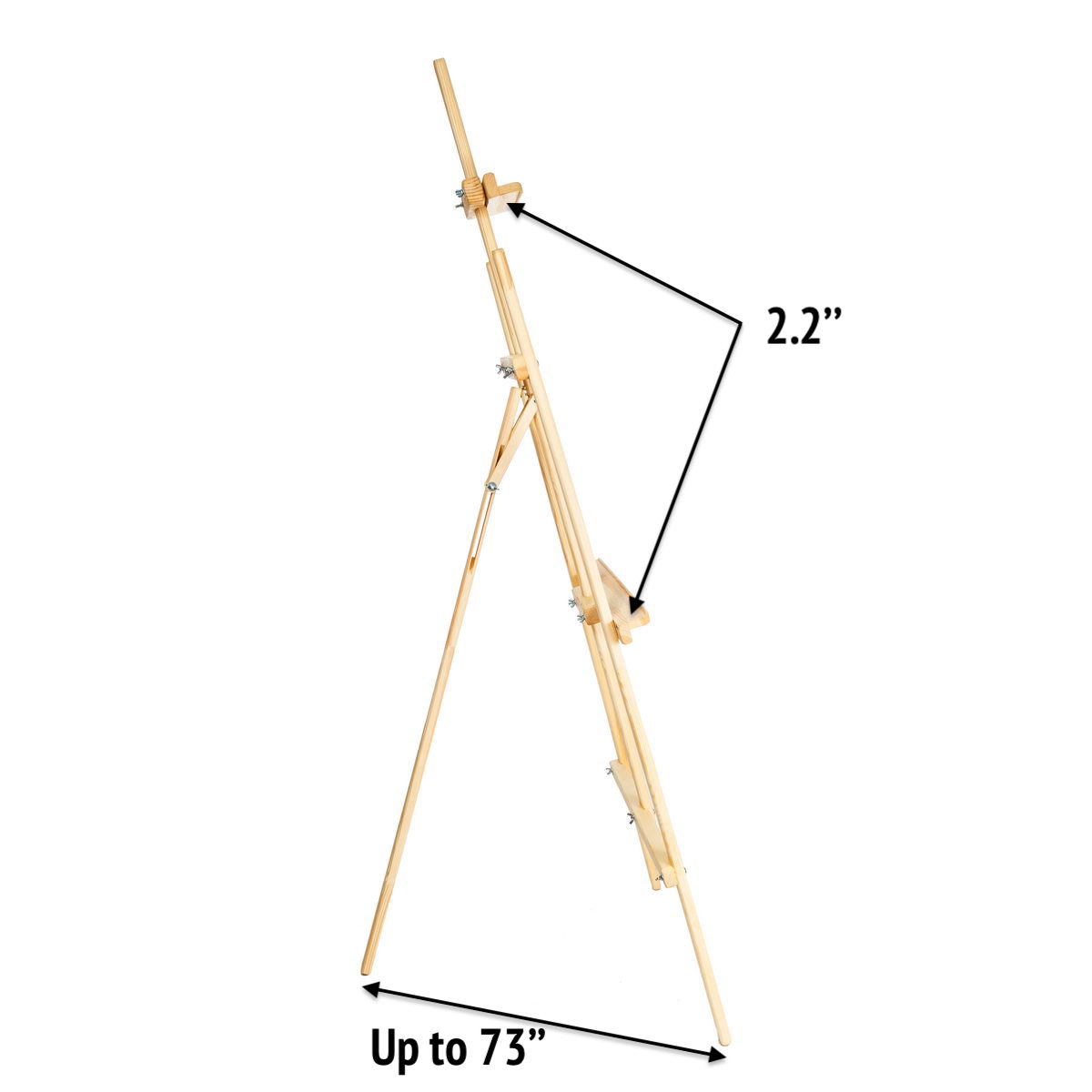 WOODEN EASEL STAND > 71 Tall Wooden Tripod Easel Display Floor