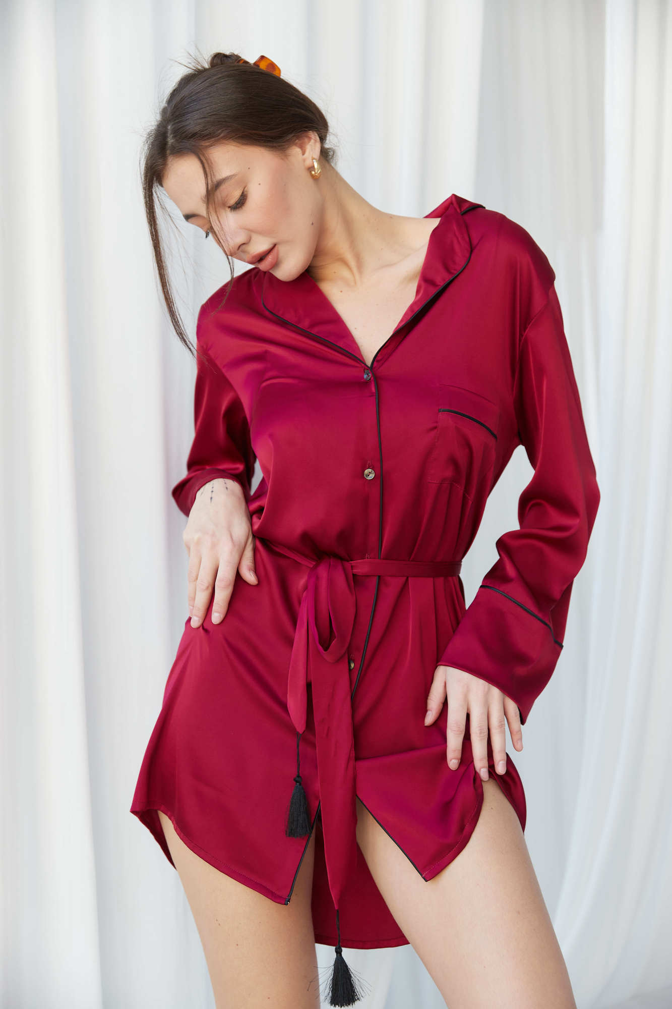 Ночная рубашка с поясом