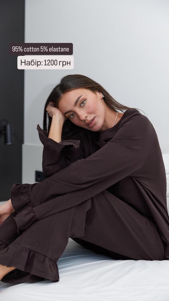 Піжама із бавовни із рюшами