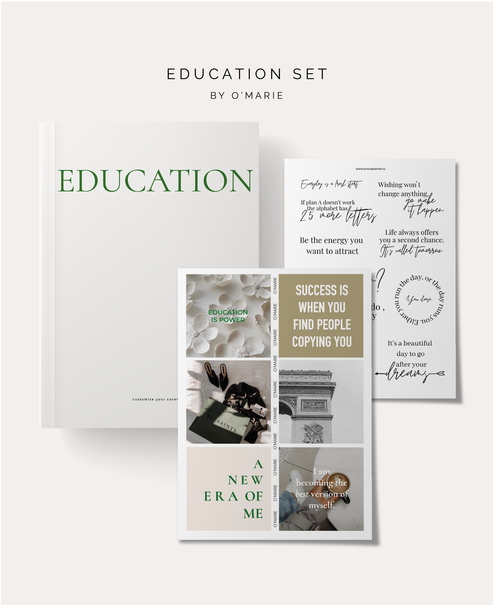 Планнер для записей в мягком переплете EDUCATION SET + 2 стикерпака внутри. Кастомизируй свою обложку!